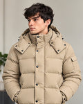 Doudoune à capuche matelassée homme Beige – vue de face