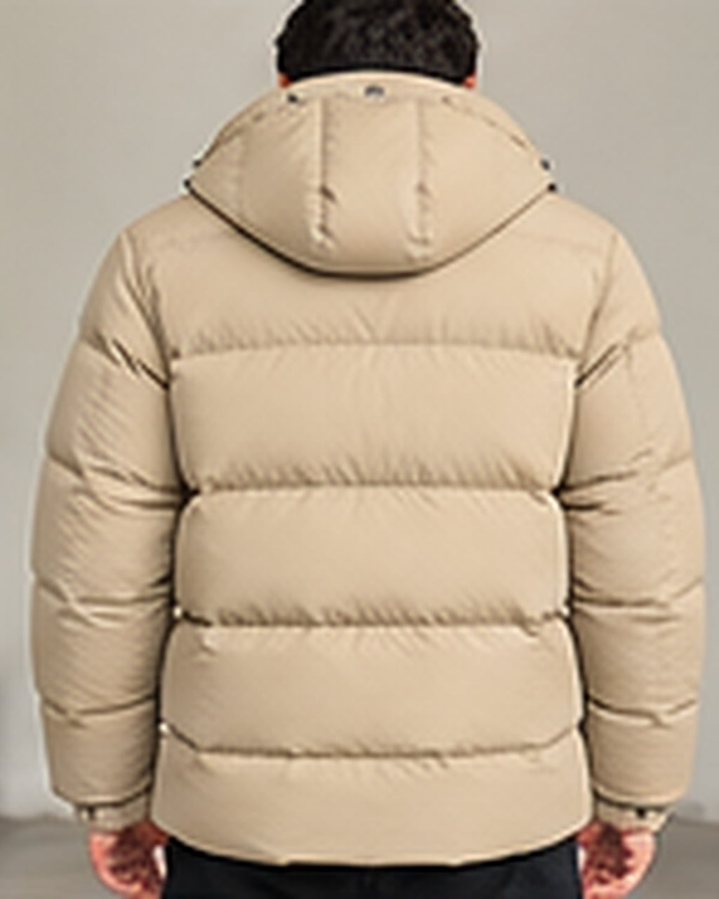 Doudoune à capuche matelassée homme Beige – vue de dos