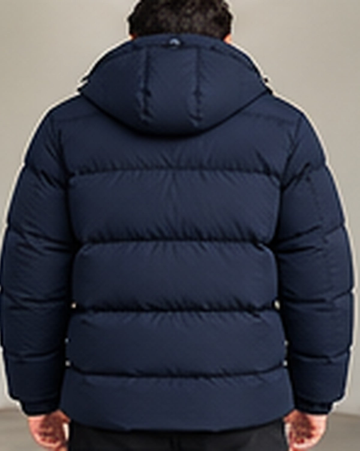 Doudoune à capuche matelassée homme Bleu marine – vue de dos