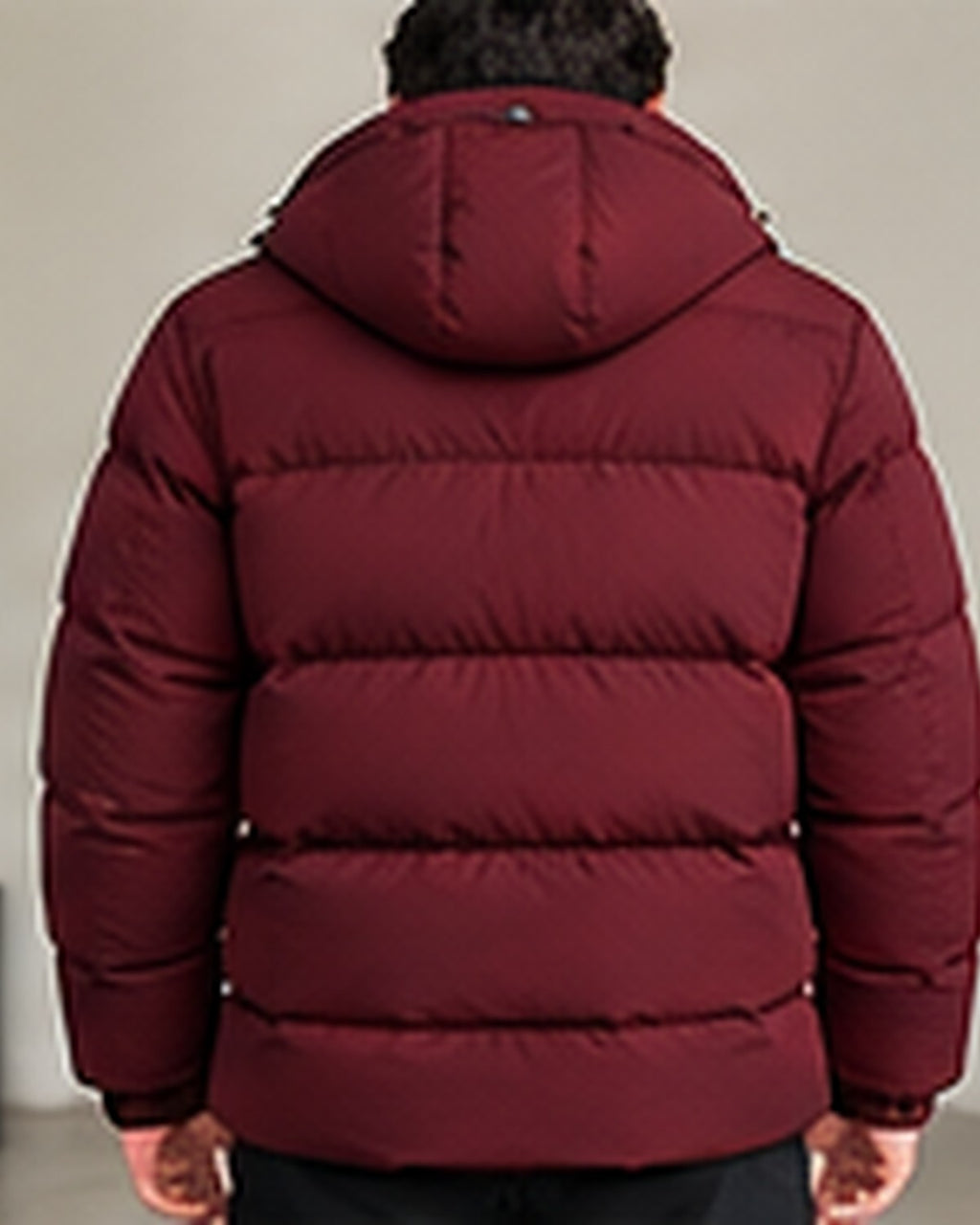 Doudoune à capuche matelassée homme Bordeaux – vue de dos