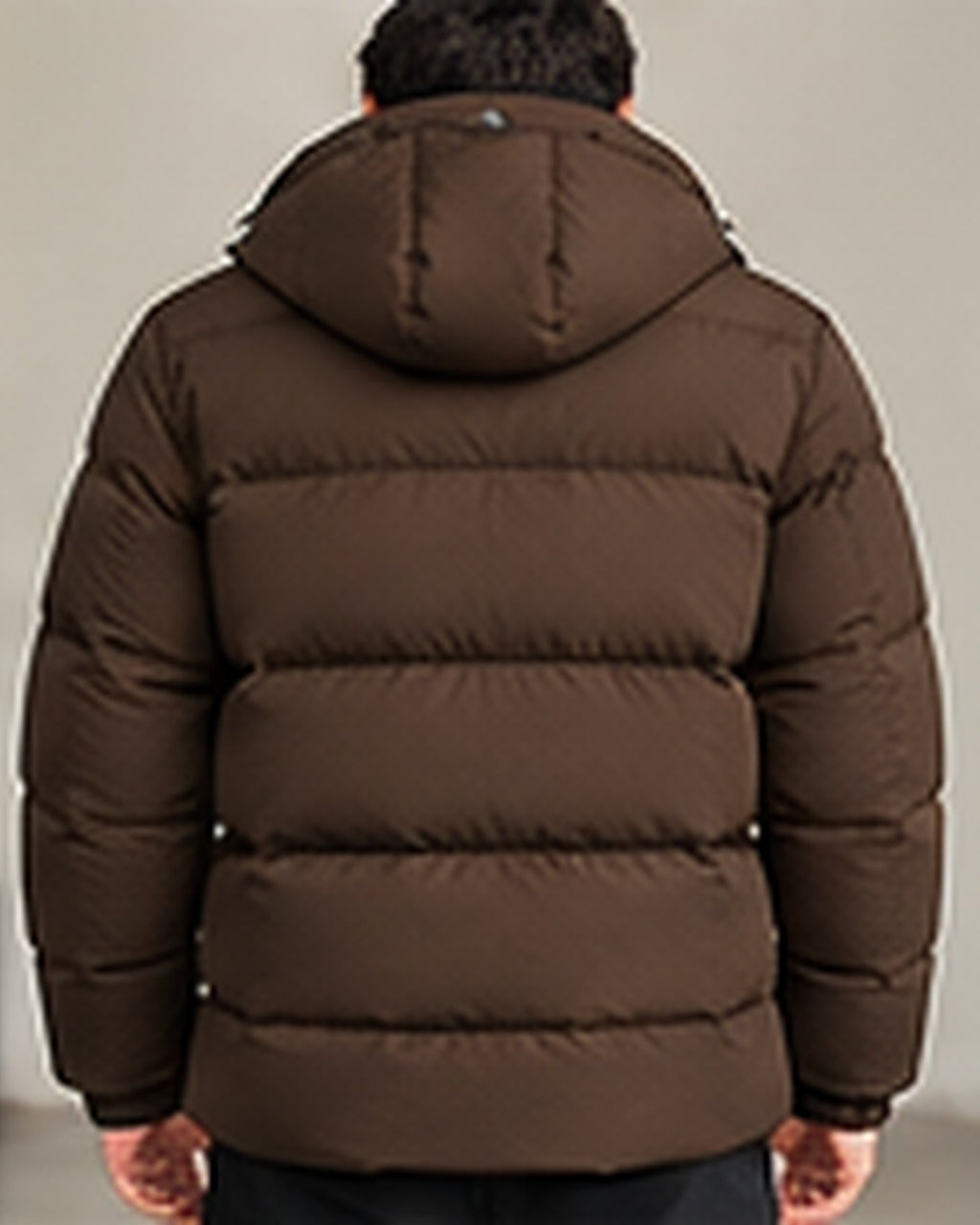 Doudoune à capuche matelassée homme Marron – vue de dos