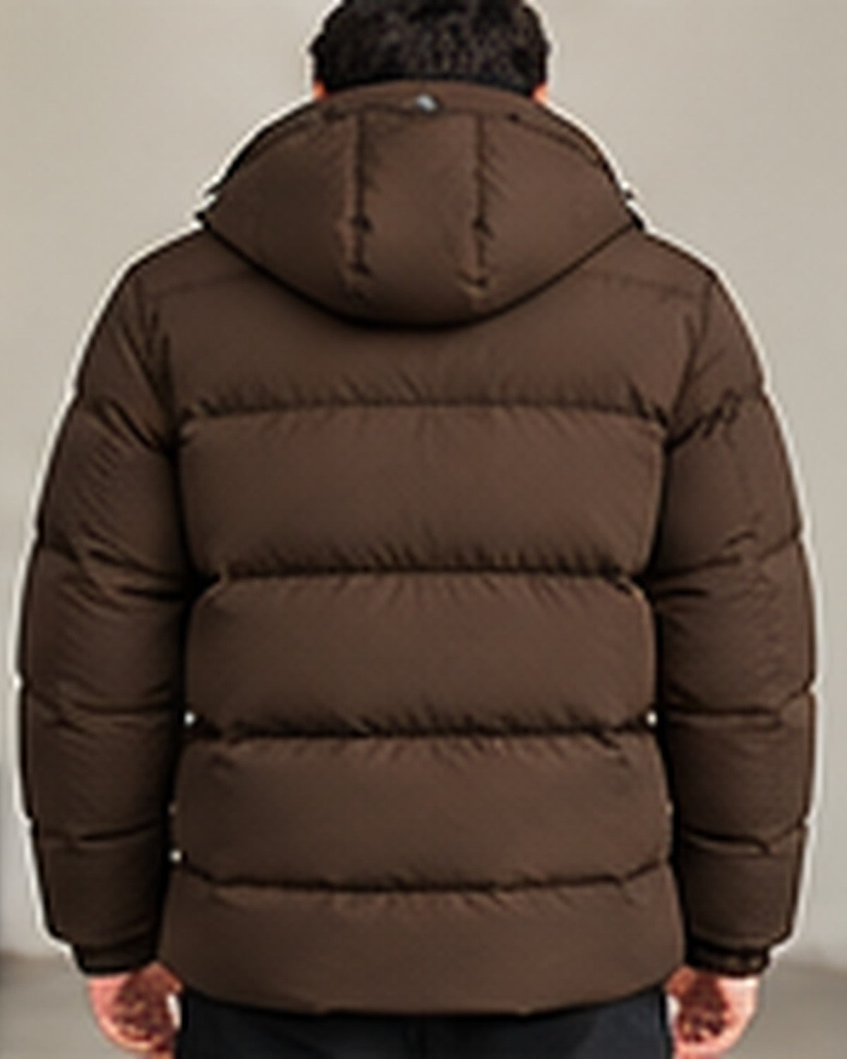 Doudoune à capuche matelassée homme Marron – vue de dos