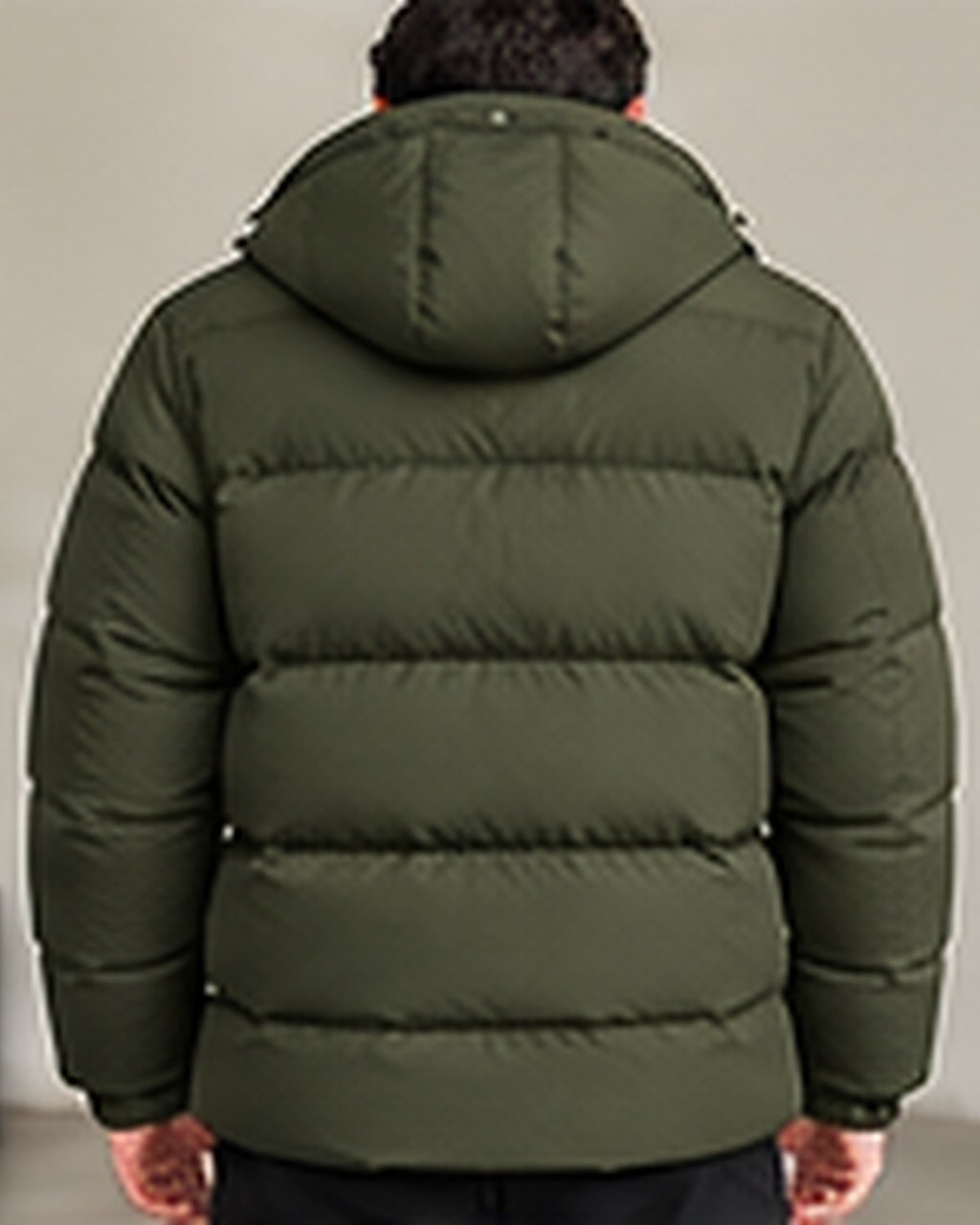 Doudoune à capuche matelassée homme Vert militaire – vue de dos